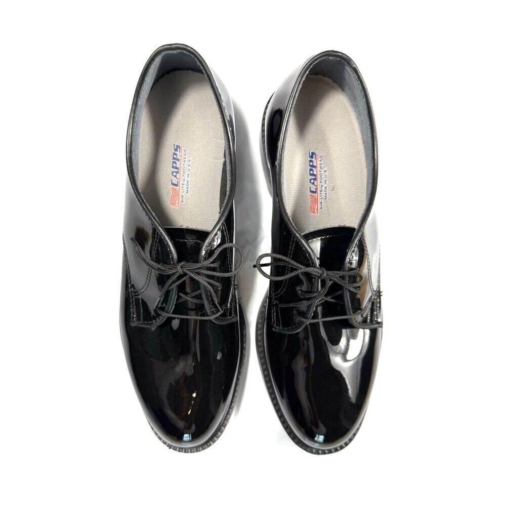 Capps Air-Lite Black Patent Leather Oxford Uniform Dress Shoes Military 10M